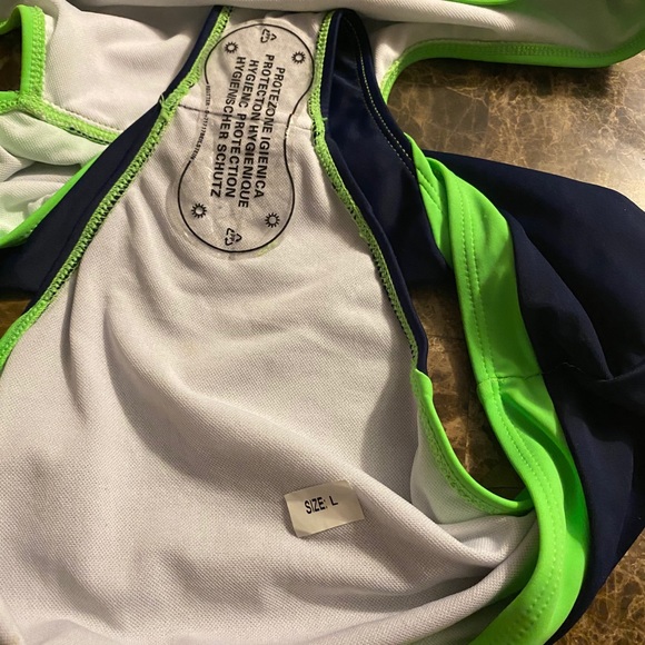 COPY - One piece bathing suit never used Green & Blue never worn - Picture 2 of 4